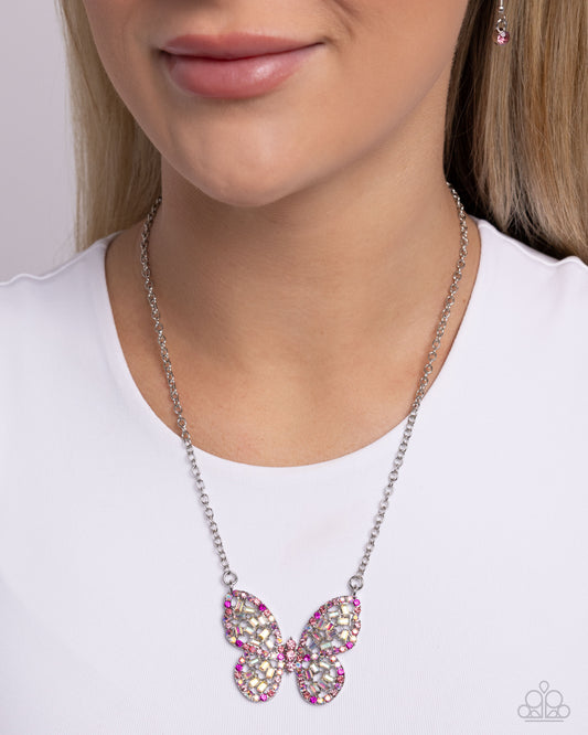 Aerial Academy Pink statement necklace, alternate view