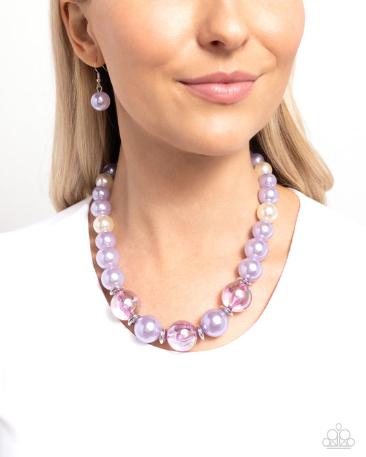 Just Another PEARL Purple statement necklace, alternate view