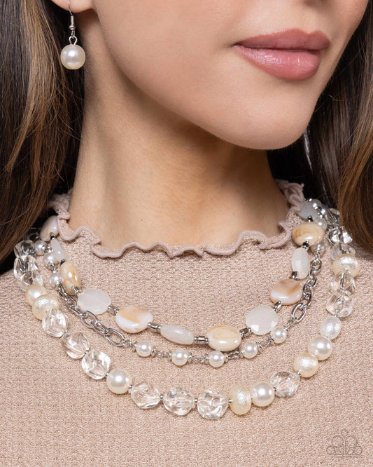 Essential Elegance White statement necklace, alternate view