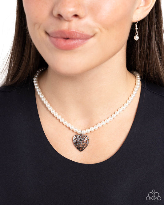 Filigree Infatuation White statement necklace, alternate view