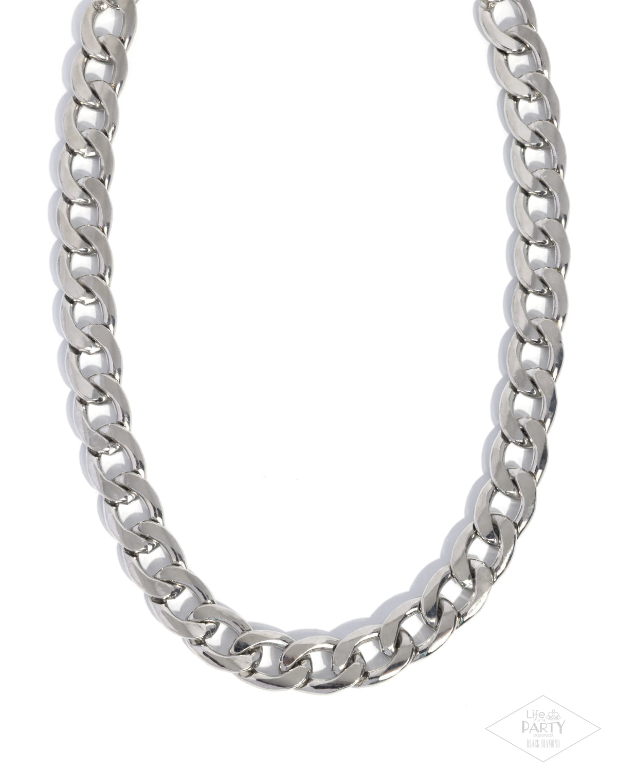 Action CURB thick silver curb chain necklace with matching earrings