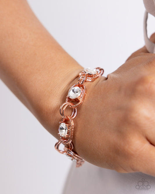 Serrated Secret Copper statement bracelet, alternate view
