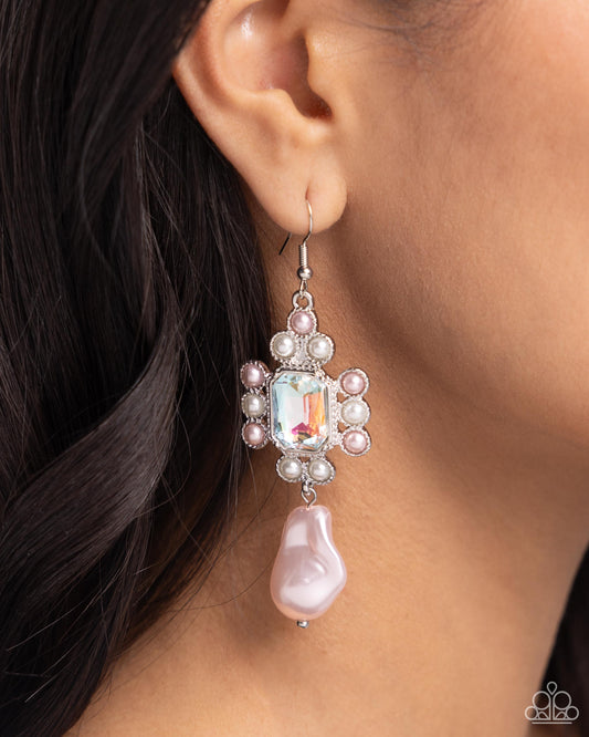 Raving Review Pink dangle earrings, alternate view