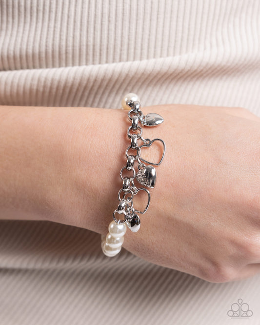 Charming Candidate White statement bracelet, alternate view