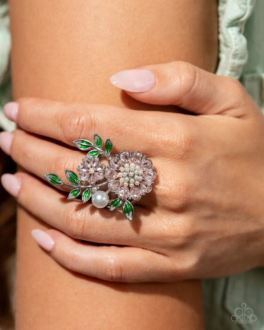 Budding Bling Pink statement ring, alternate view
