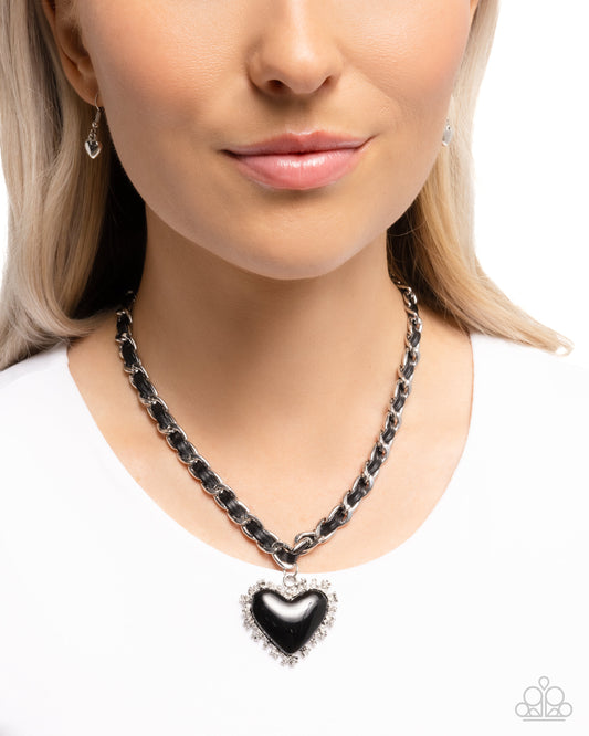 Austere Attraction Black statement necklace, alternate view