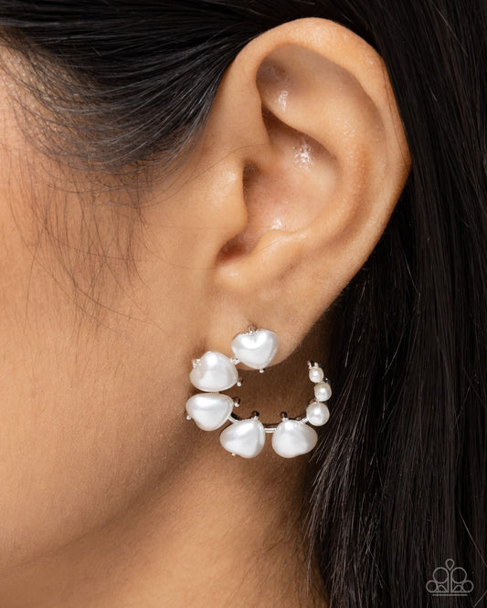 Castle Courting White hoop earrings, alternate view