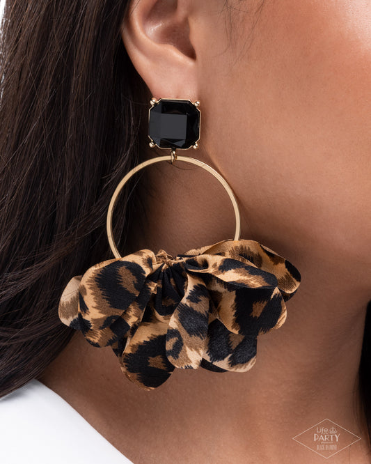 Charming Cheetah Gold hoop earrings, alternate view