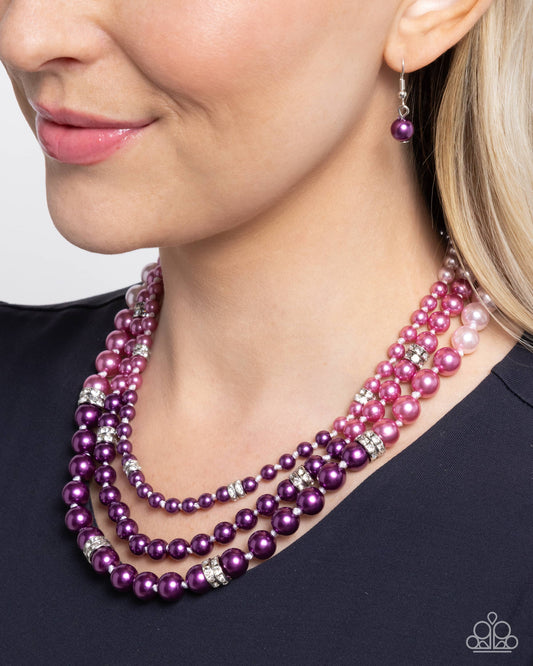 OmbrÃ© Ornament Purple statement necklace, alternate view