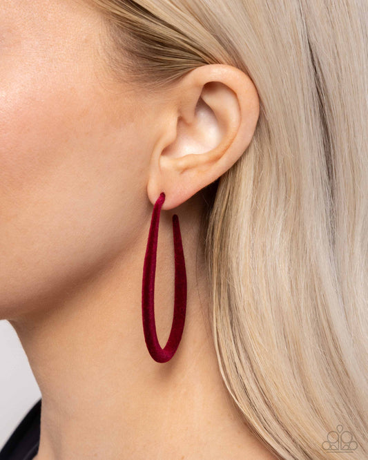 The Right Angle Red hoop earrings, alternate view