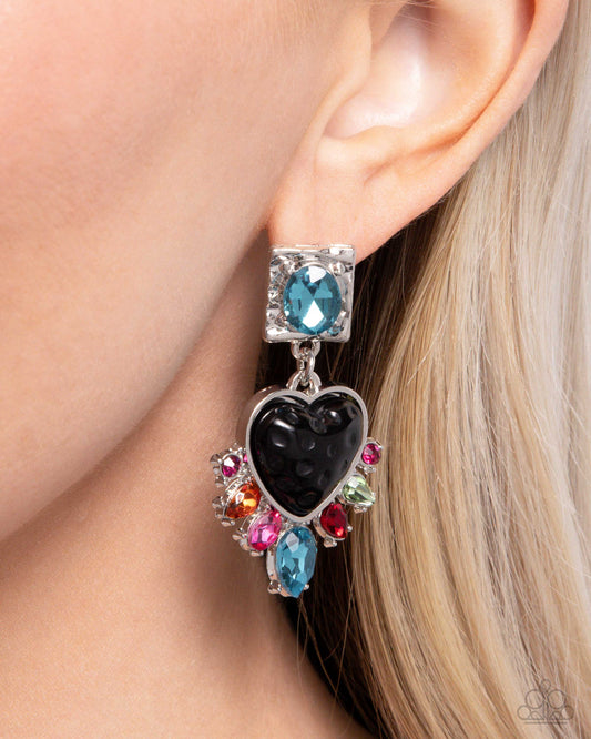 Bohemian Bling Black post earrings, alternate view