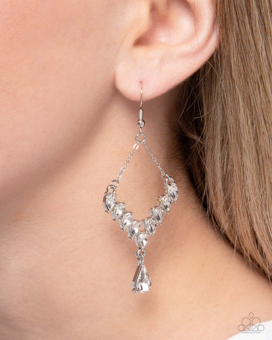 Dripping Drama White dangle earrings, alternate view
