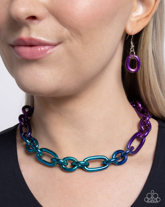 Nuanced Nightlife Purple statement necklace, alternate view