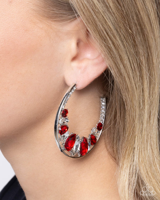 Refined Rewind Red hoop earrings, alternate view