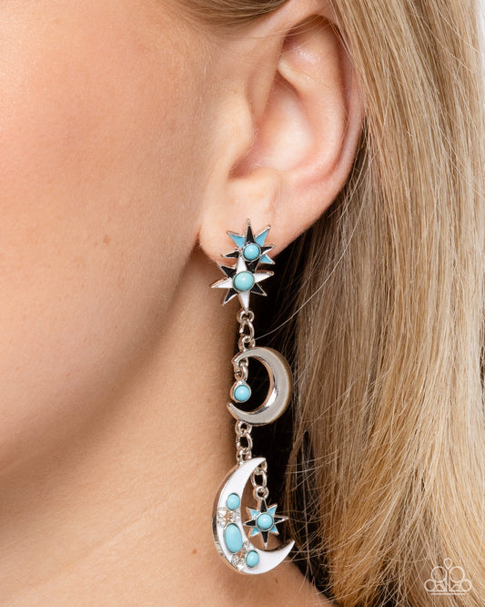 Stellar Serendipity Blue post earrings, alternate view
