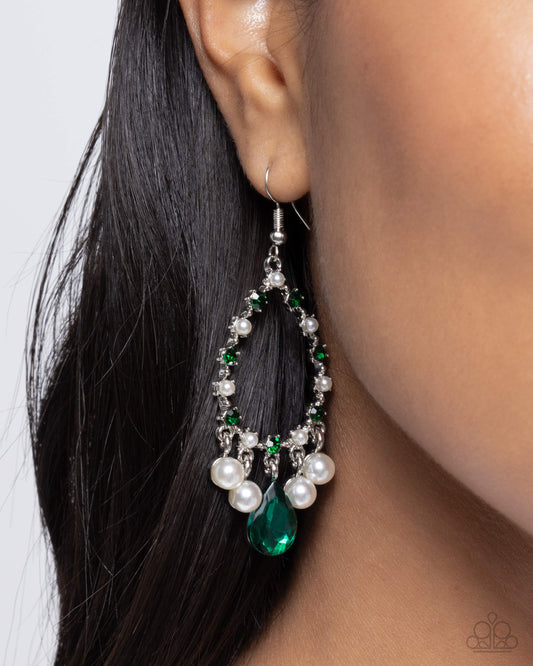 Baroness Behavior Green dangle earrings, alternate view