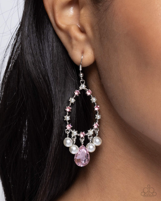 Baroness Behavior Pink dangle earrings, alternate view
