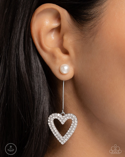 Valentines Vision White post earrings, alternate view