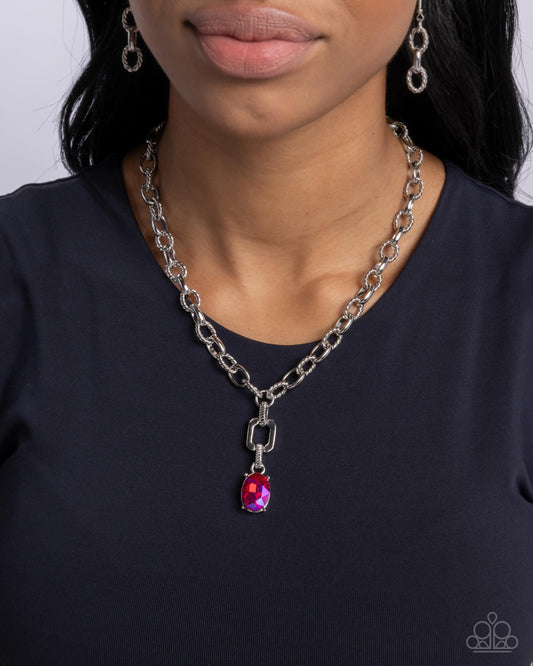 Refulgent Recognition Pink pendant necklace, alternate view