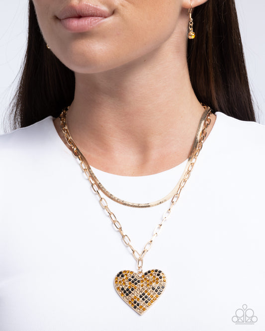 Cheetah Class Brown statement necklace, alternate view