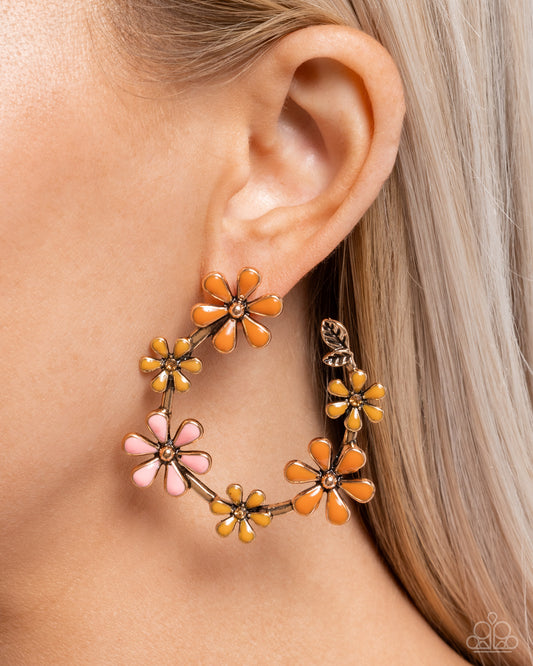 Wreathed Welcome Gold hoop earrings, alternate view