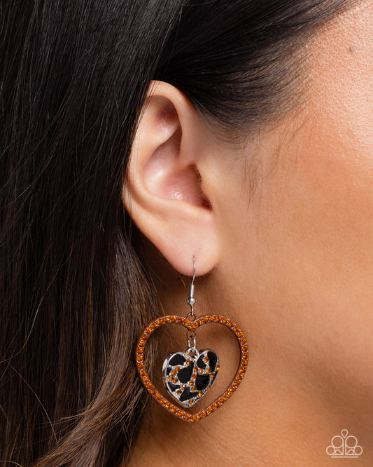 Leopard Love Brown dangle earrings, alternate view