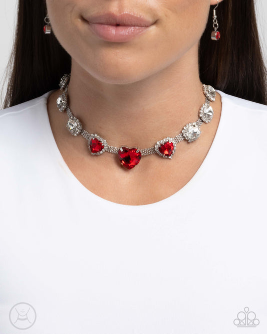 Valentines Vibe Red choker necklace, alternate view