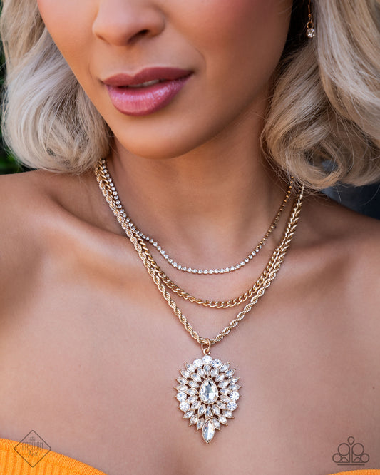 Adorably Administrative Gold statement necklace, alternate view