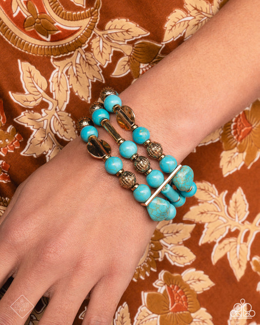 Coachella Confidence Blue stretch bracelet, alternate view