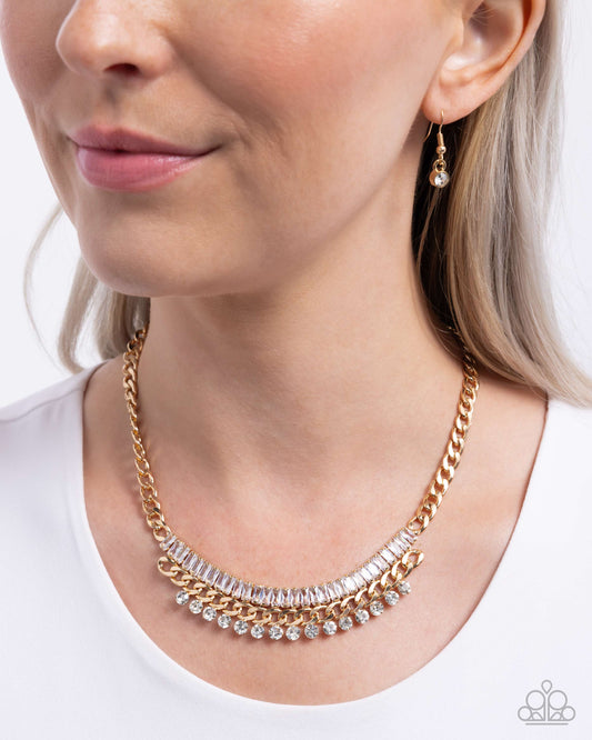 Badda Boom Badda BLING Gold statement necklace, alternate view