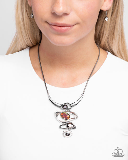 Abundantly Abstract Black pendant necklace, alternate view