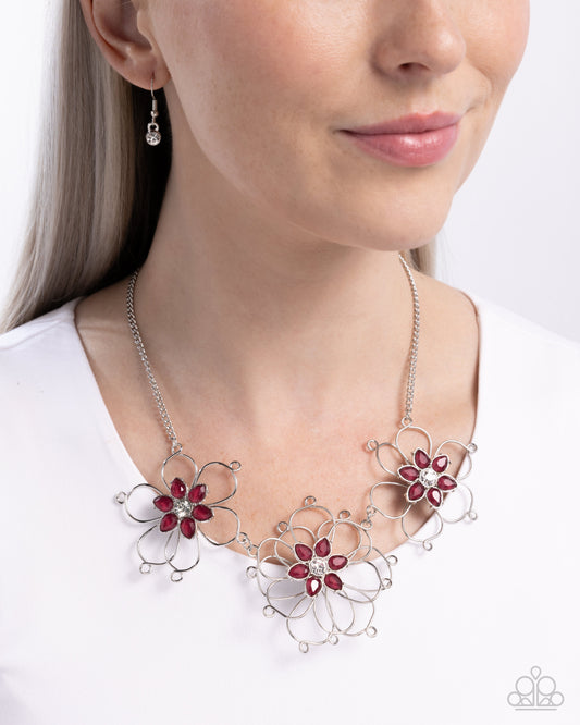 Wiry Welcome Pink statement necklace, alternate view