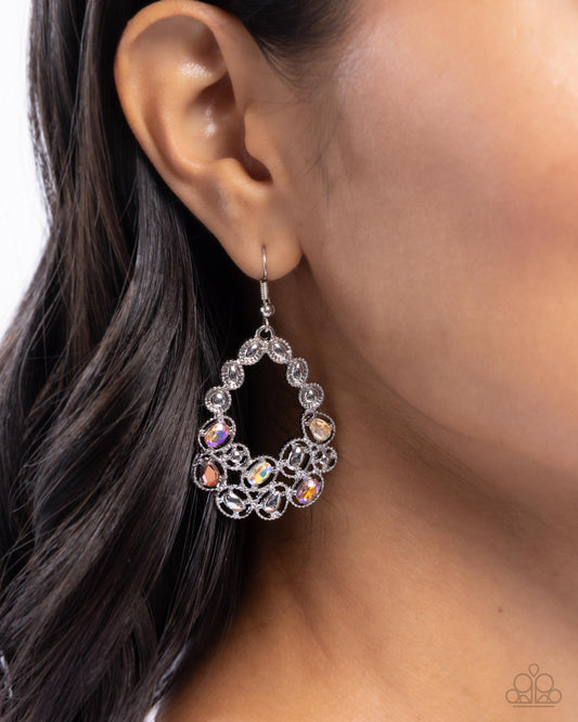 Prismatic Principal Orange dangle earrings, alternate view