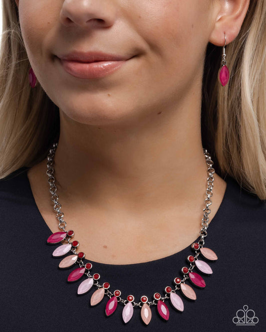 Colorful Citation Pink statement necklace, alternate view