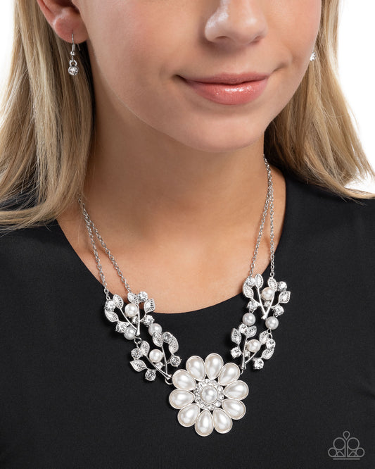 Sprouting Shimmer White pendant necklace, alternate view