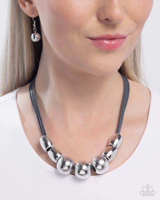 Powerhouse Push Silver statement necklace, alternate view
