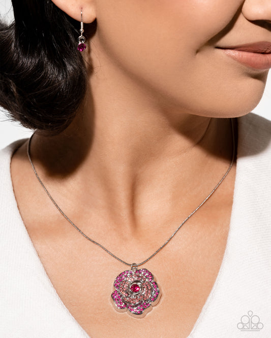 Blossoming Belle Pink statement necklace, alternate view
