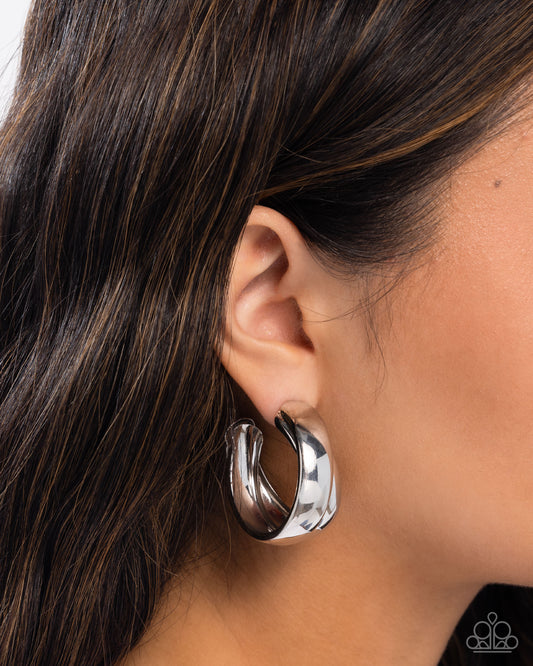 Restless Radiance Silver hoop earrings, alternate view