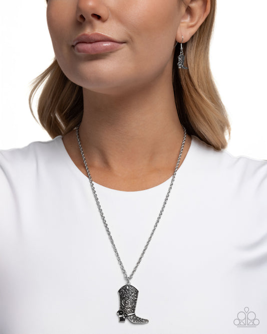 Blazing Boot Black pendant necklace, alternate view