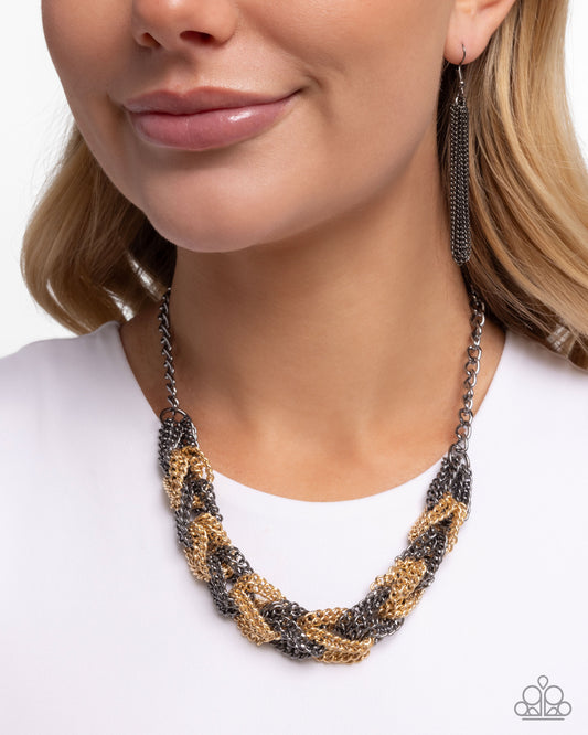 Braided Breakthrough Black statement necklace, alternate view