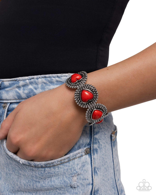 Rural Romance Red stretch bracelet, alternate view