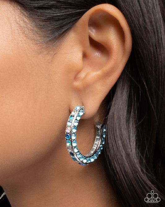 High-Level Haute Blue hoop earrings, alternate view