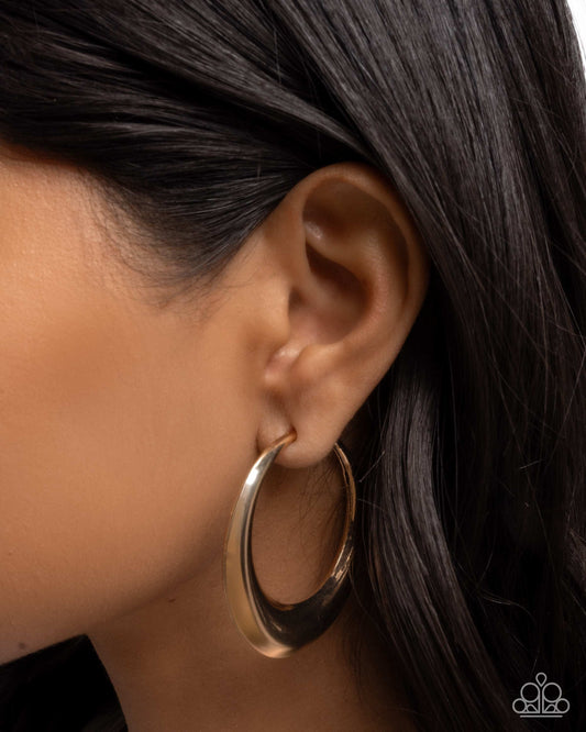 Circular Circumstance Gold hoop earrings, alternate view