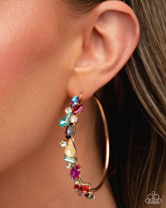 Multicolored Memory Multi hoop earrings, alternate view
