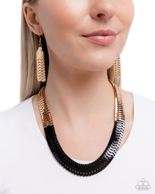 Painted Paradox Black statement necklace, alternate view