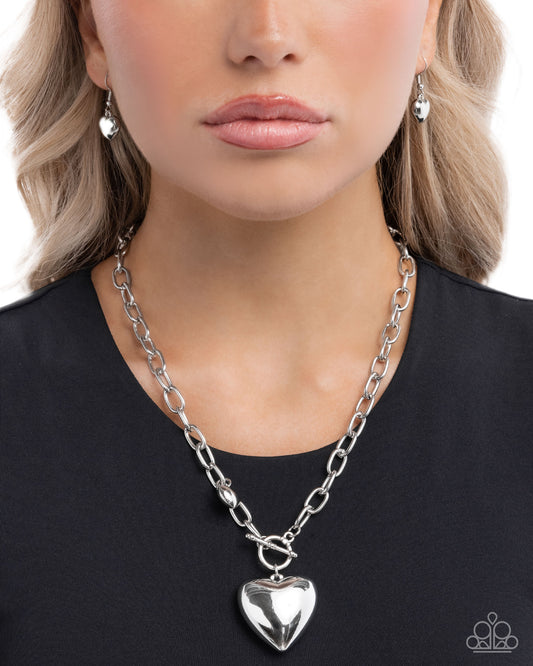 Heartfelt Hangout Silver lariat necklace, alternate view