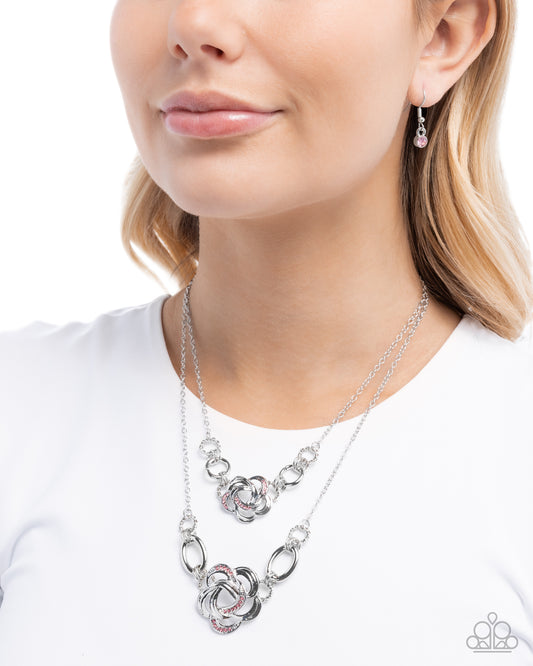 Remarkable Rose Pink statement necklace, alternate view