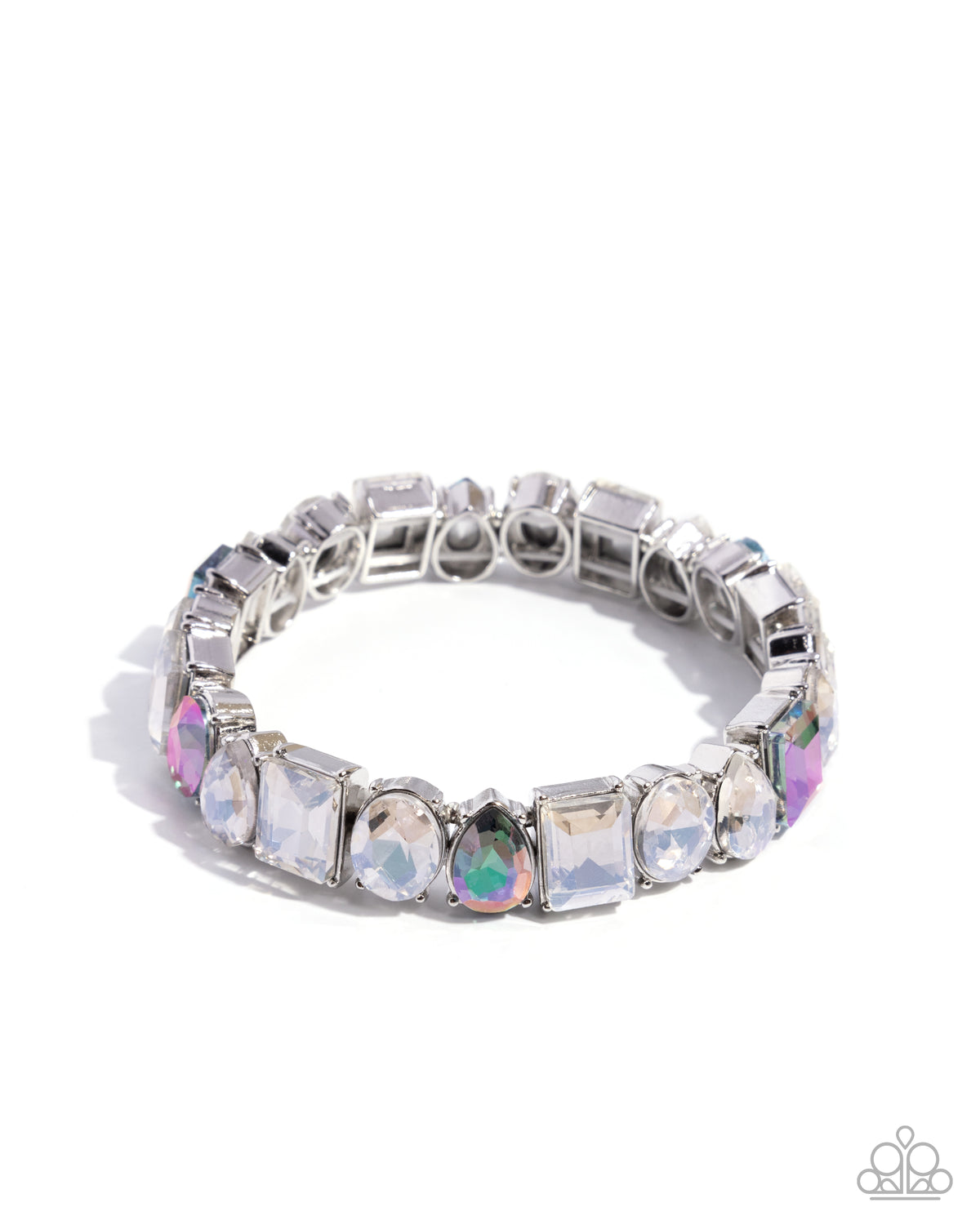 Eclectic Establishment multicolor faceted gem stretch bracelet