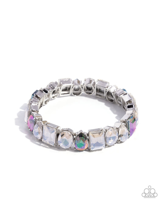 Eclectic Establishment multicolor faceted gem stretch bracelet