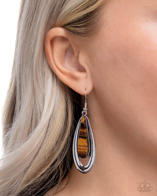 Practical Pairing Brown hoop earrings, alternate view